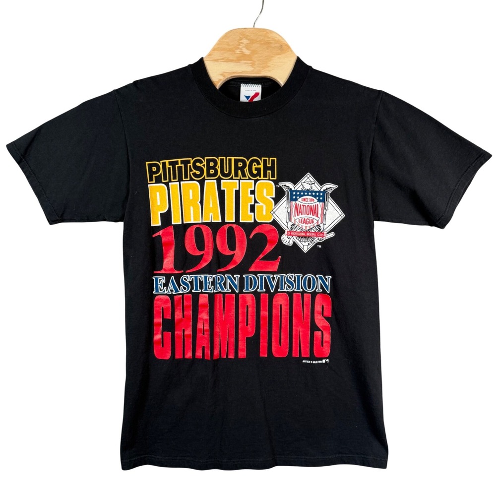 Pittsburgh Pirates T-Shirt Men M Black 1992 Division Champions Vintage USA Artex